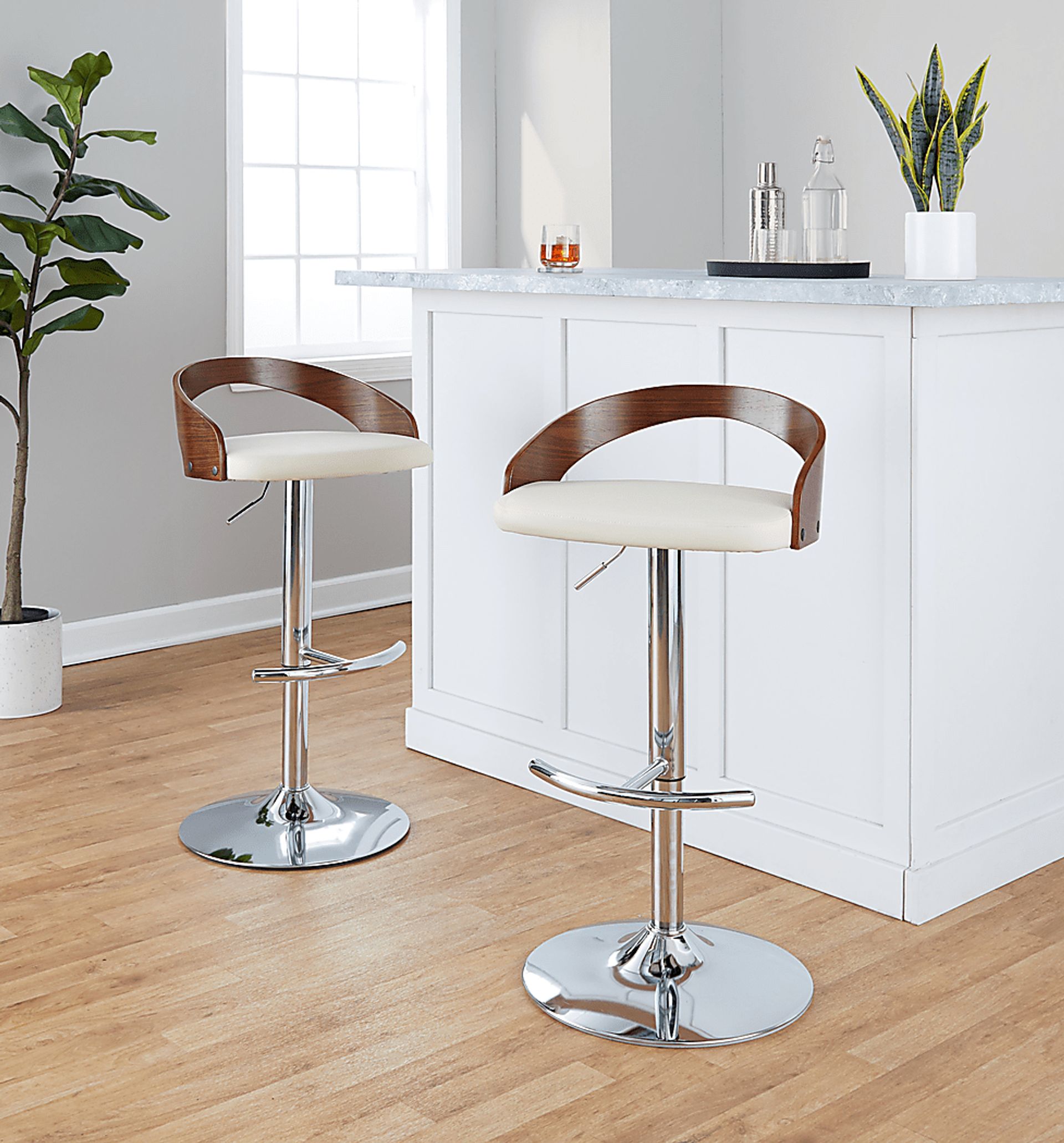 Zykan XXV Cream Adjustable Barstool, Set of 2 - Image 9