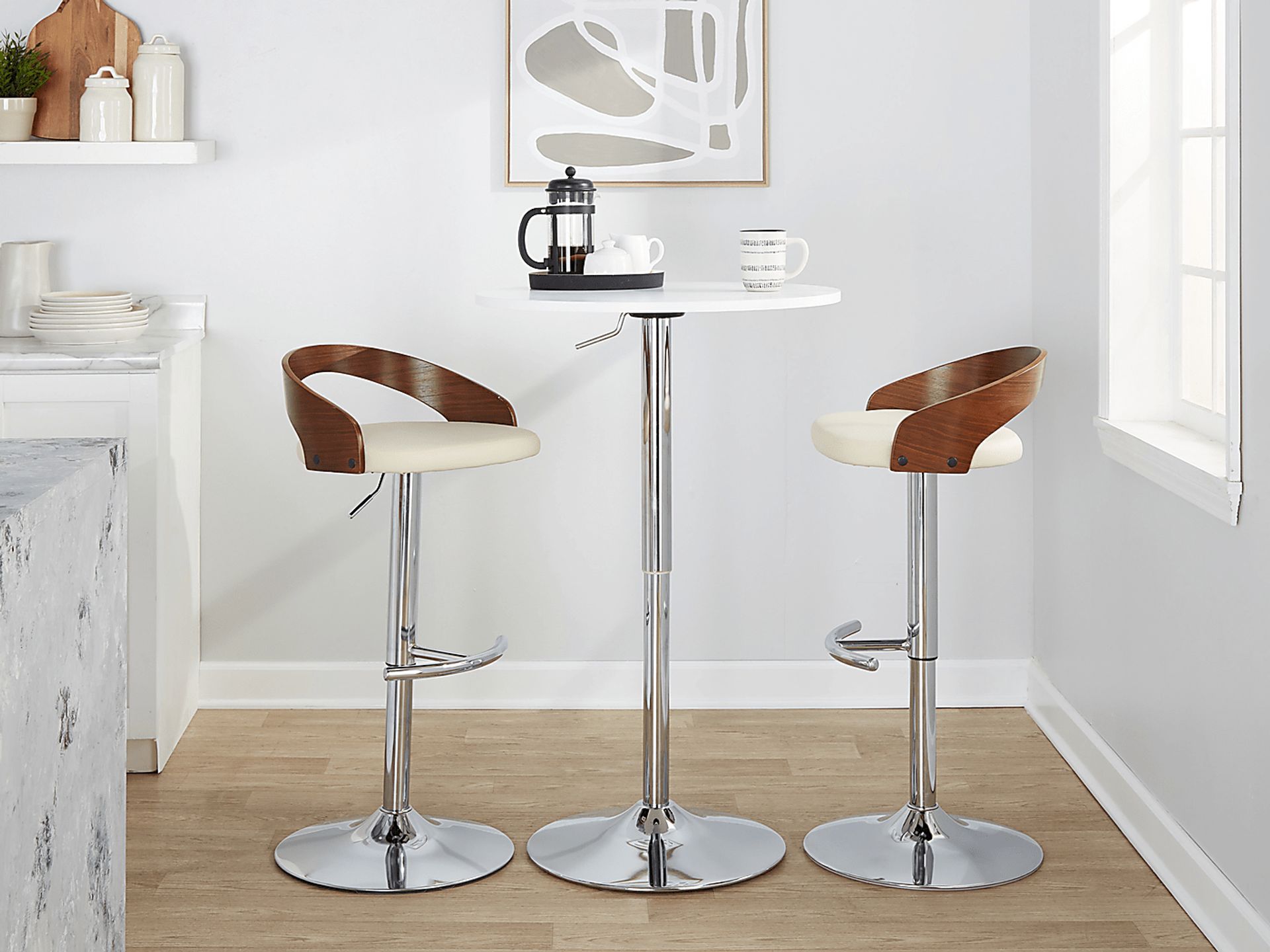 Zykan XXV Cream Adjustable Barstool, Set of 2 - Image 10