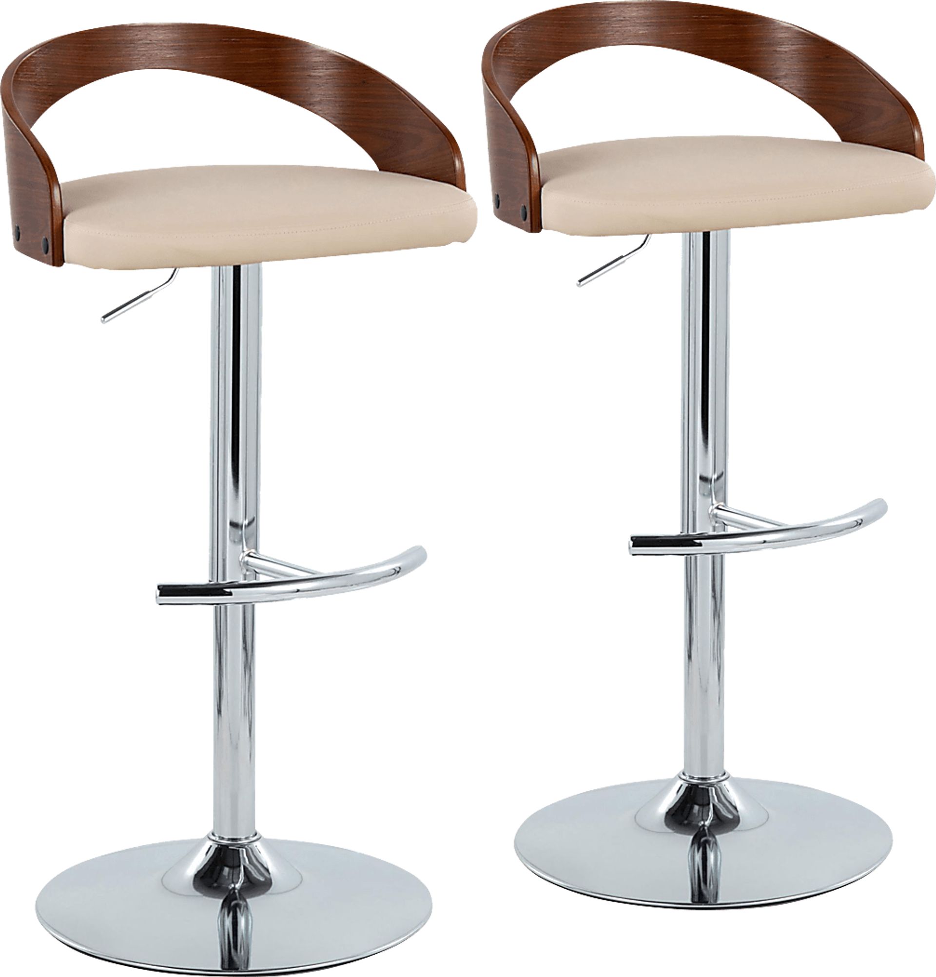 Zykan XXV Cream Adjustable Barstool, Set of 2 - Image 1
