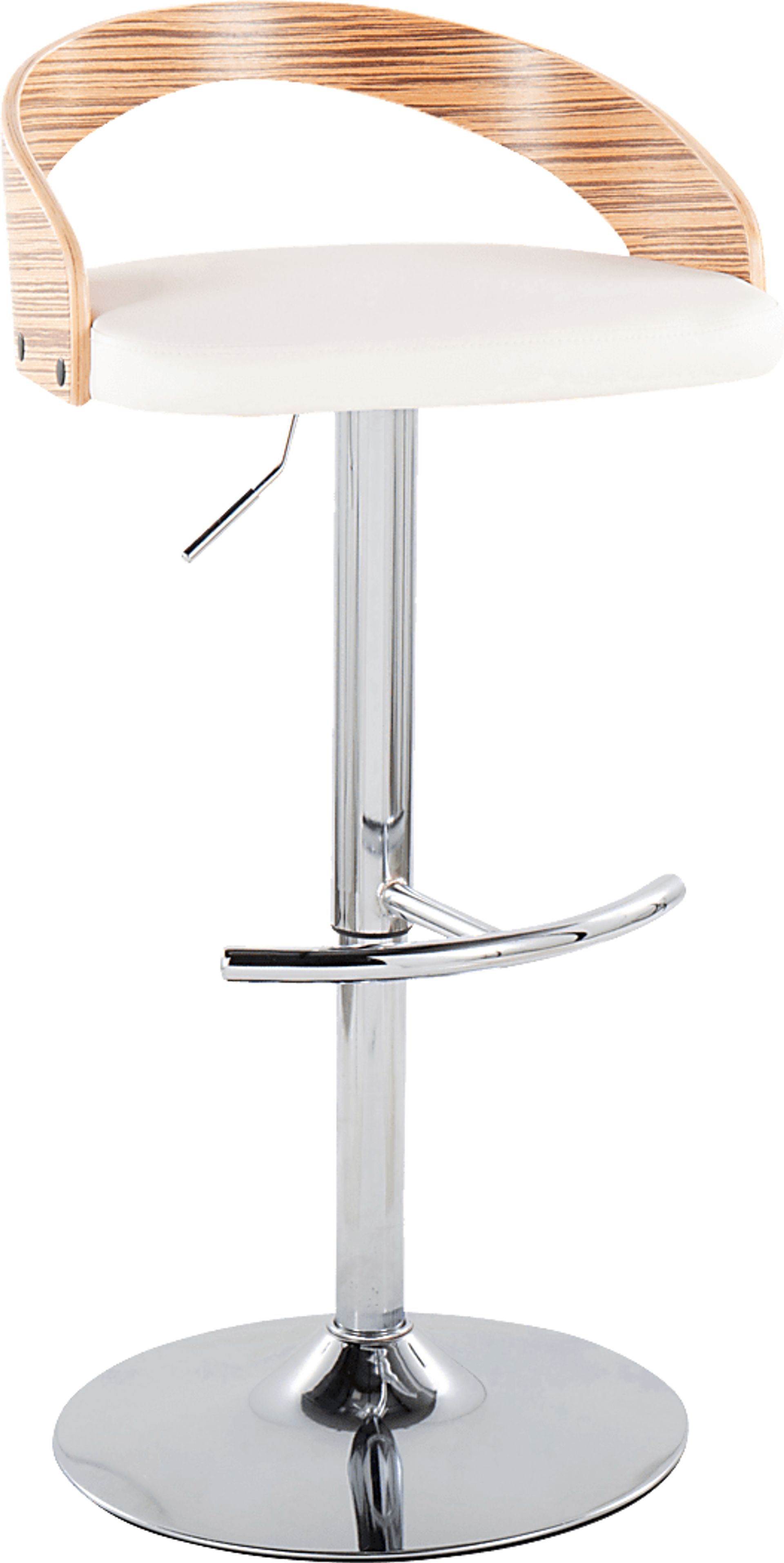 Zykan XXVI White Adjustable Barstool, Set of 2 - Image 3