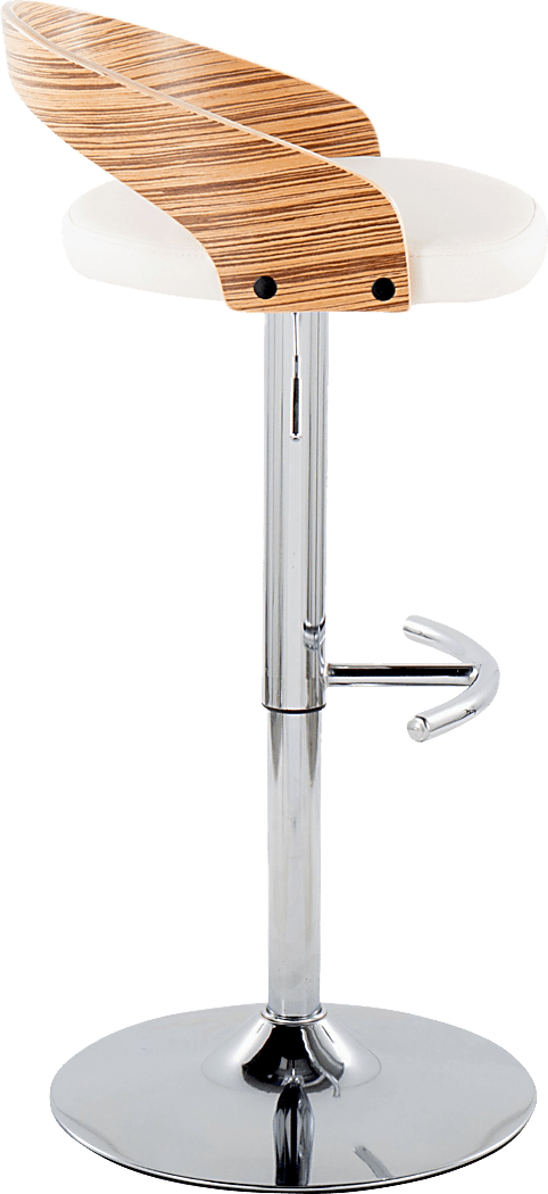 Zykan XXVI White Adjustable Barstool, Set of 2 - Image 4