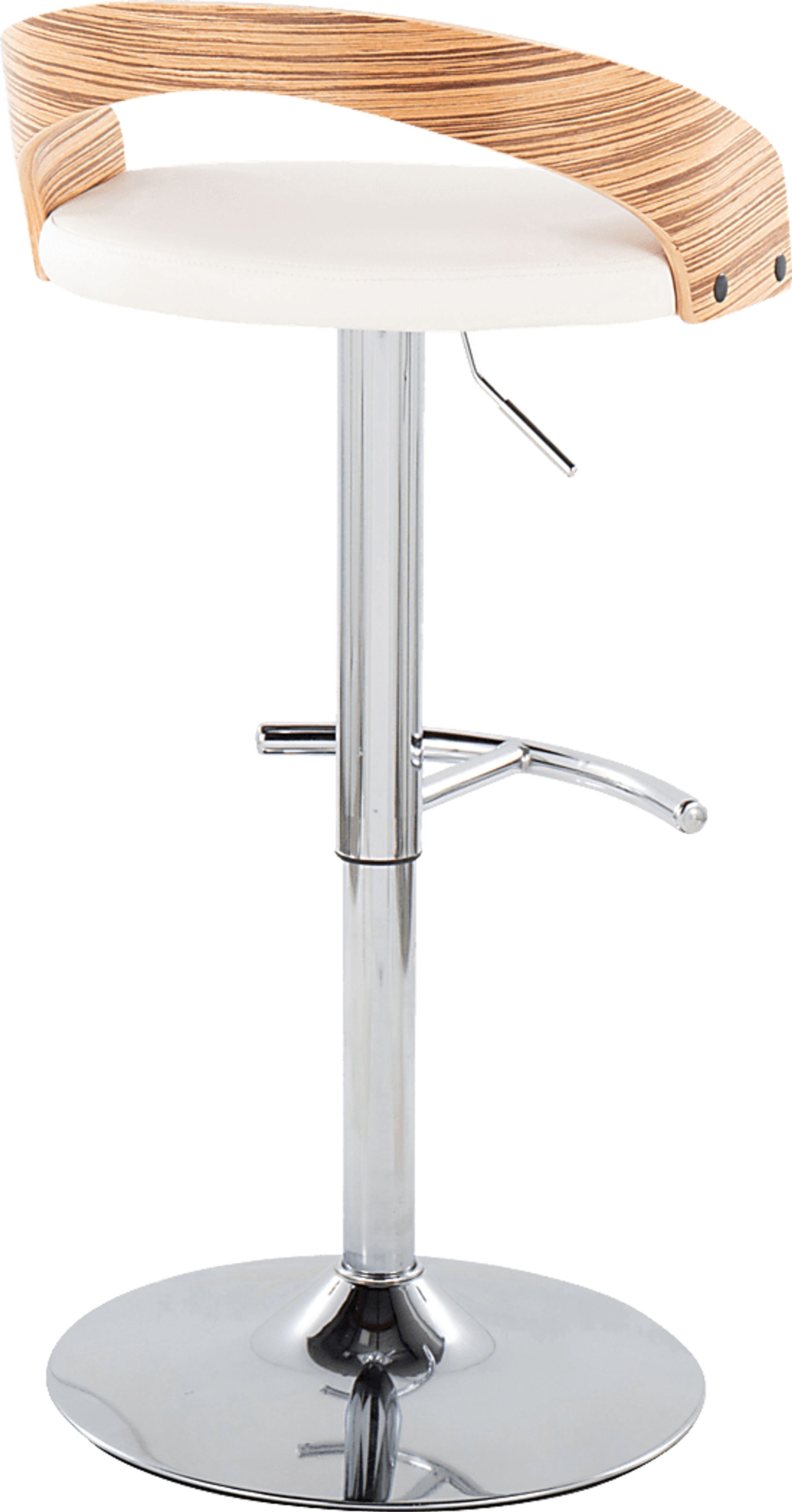 Zykan XXVI White Adjustable Barstool, Set of 2 - Image 5