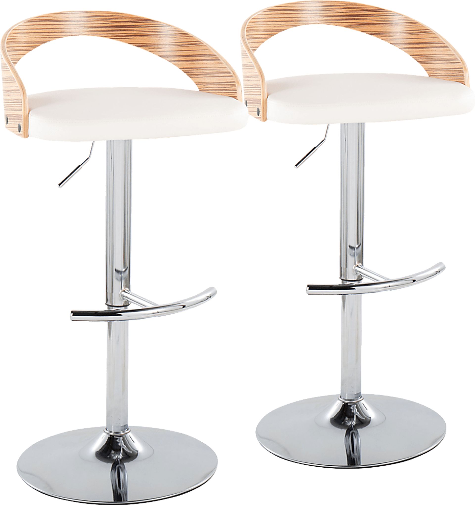 Zykan XXVI White Adjustable Barstool, Set of 2 - Image 1