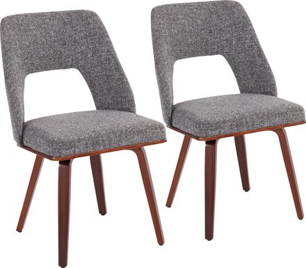 Raevalley Fabric Gray Side Chair, Set of 2