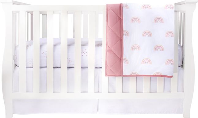 Rainbowville Pink 3 Pc Baby Bedding Set