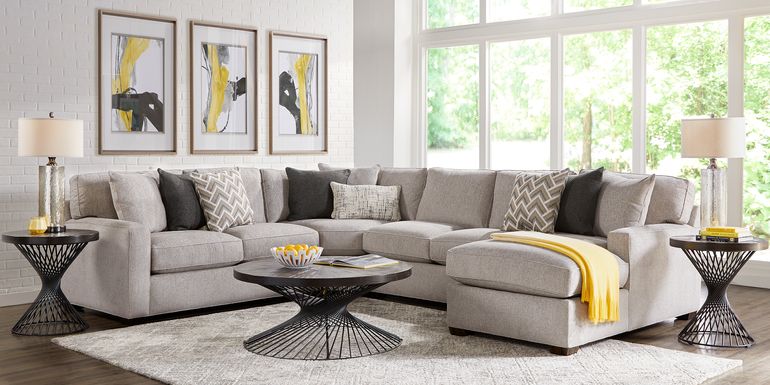 Richmond Hill Contemporary Living Room, Sofa With Chaise Rooms To Go
