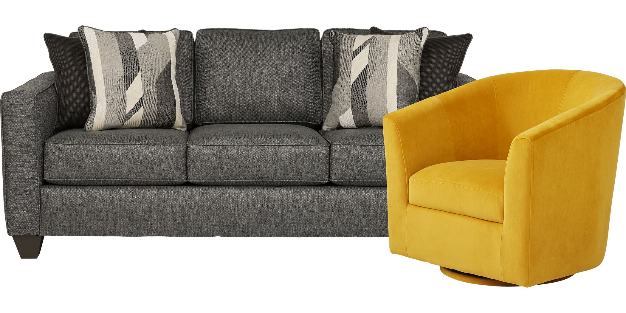 Ridgewater Graphite Sofa with Maize Accent Chair Rooms To Go