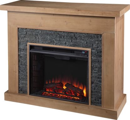 Rische Natural 45 in. Console with Electric Fireplace
