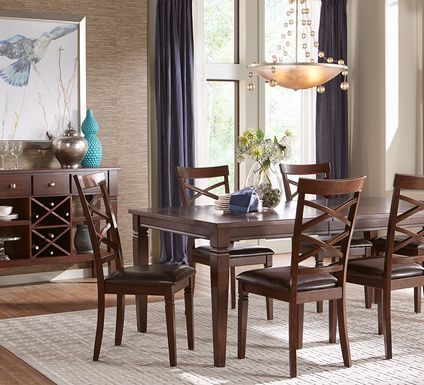 Riverdale Cherry 5 Pc Rectangle Dining Room with X-Back Chairs