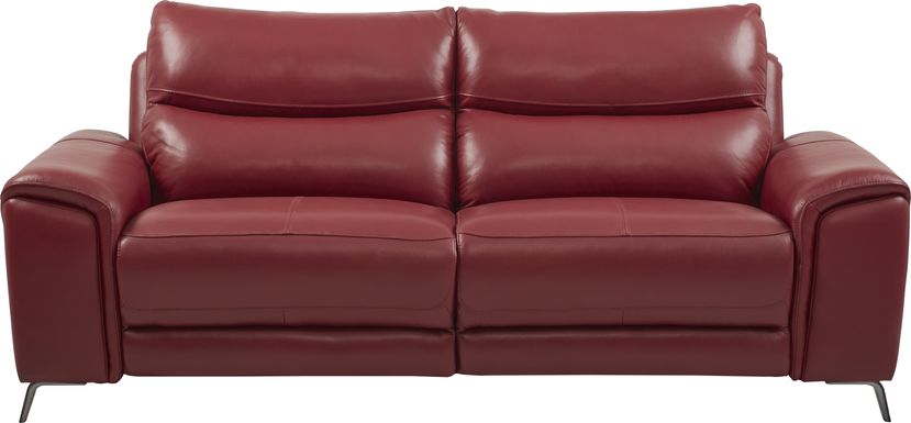 Rosato Red Leather Power Reclining Sofa