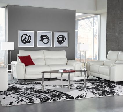 Rosato White Leather 2 Pc Power Reclining Living Room
