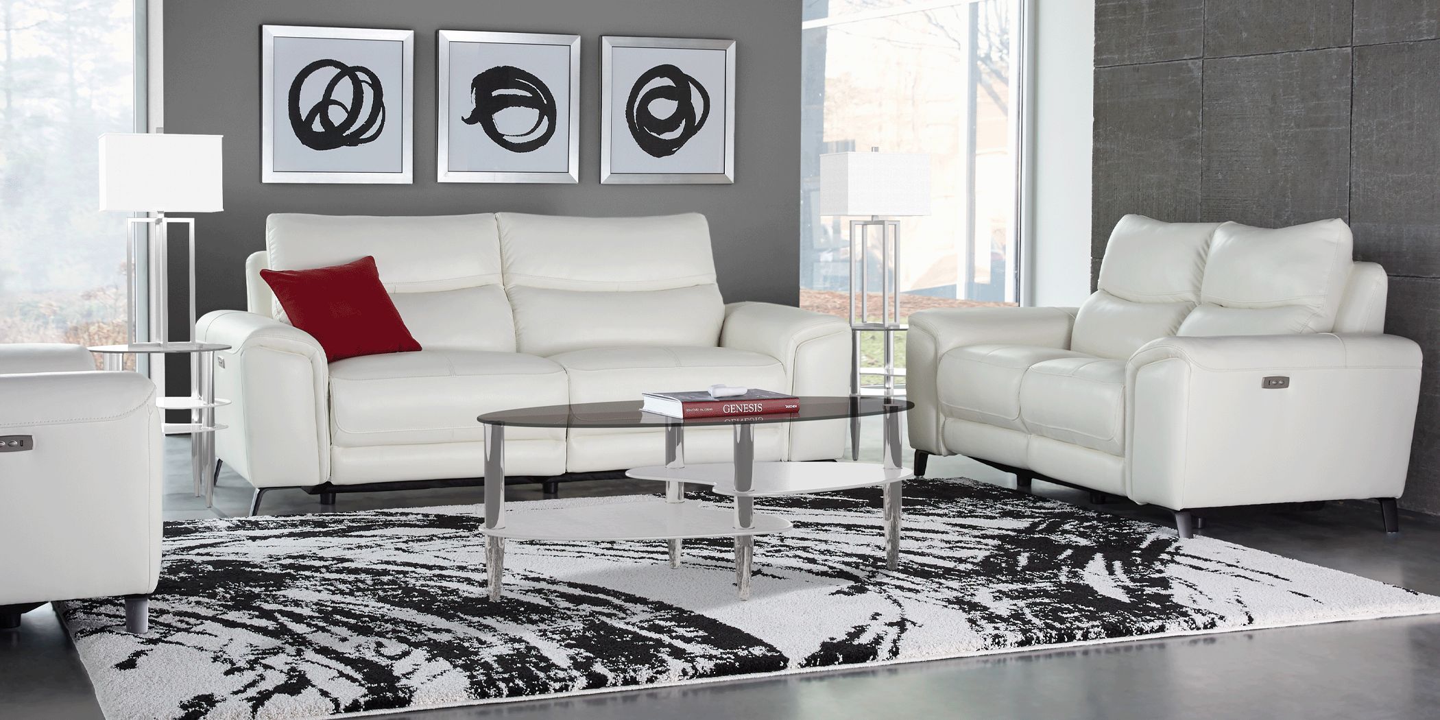 White Leather Living Room Sets White Leather Furniture