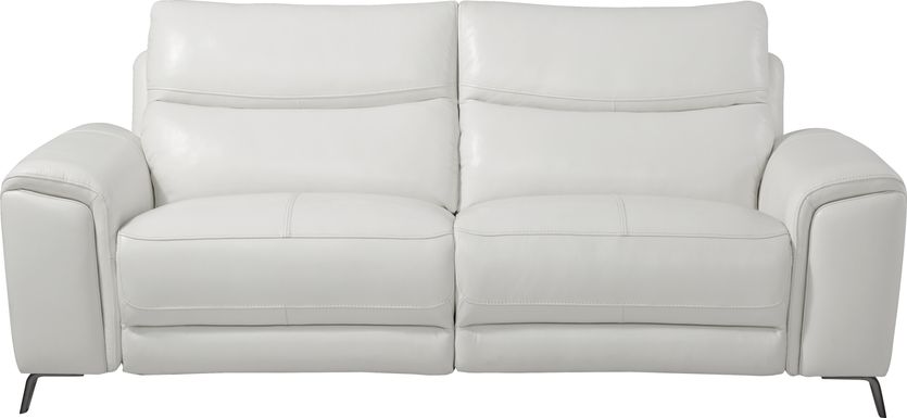 Rosato White Leather Power Reclining Sofa