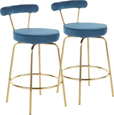 Rosiere Blue Counter Height Stool, Set of 2