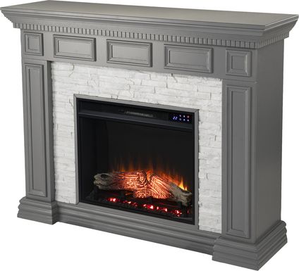 Runnelwood IV Gray 50 in. Console With Touch Panel Electric Fireplace