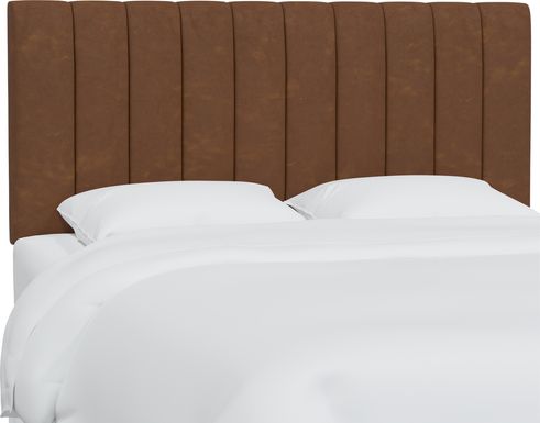 Rustic Saddle I Brown Queen Upholstered Headboard