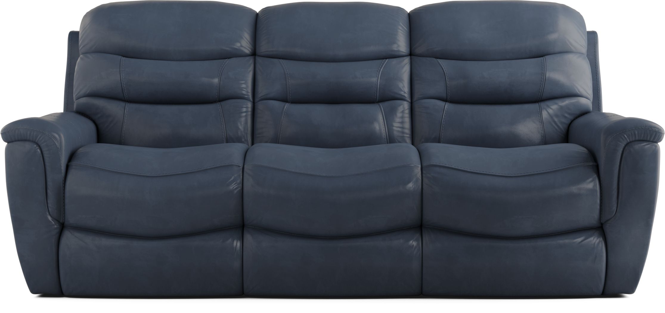 Sabella Navy Leather Reclining Sofa Rooms To Go