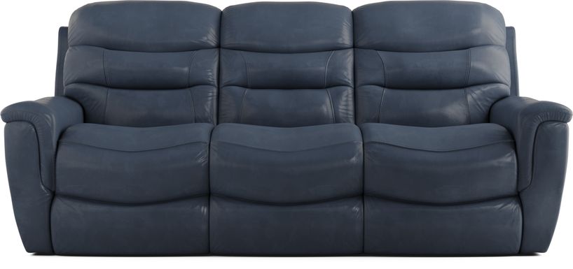 Blue Reclining Sofas Couches, Dark Blue Leather Reclining Sofa