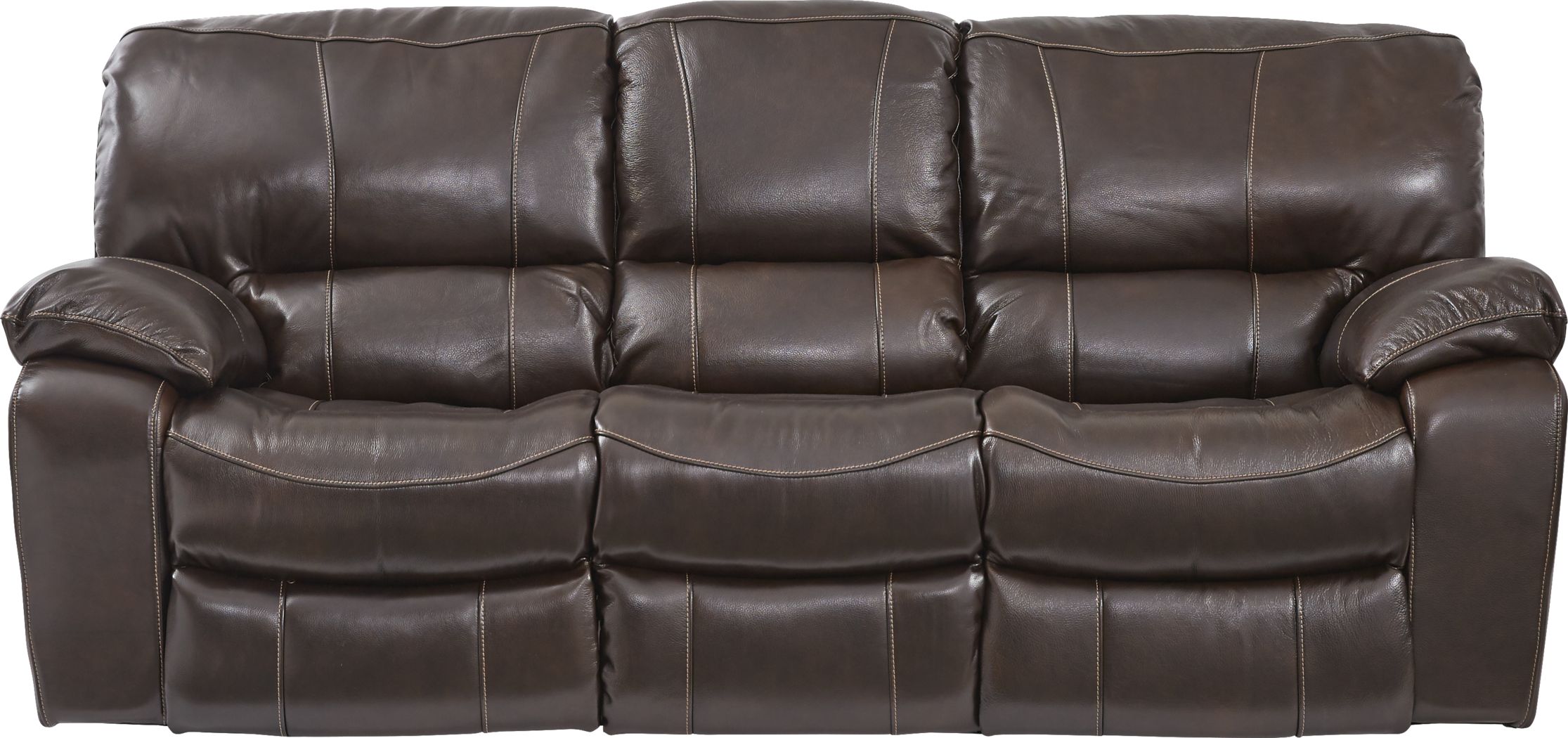 sanderson mahogany leather reclining sofa
