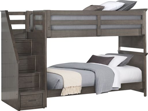 Santa Cruz Gray 6 Pc Twin/Twin Step Bunk Bed