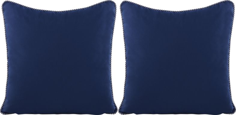 Azul Solid Navy Indoor/Outdoor Accent Pillow, Set of Two