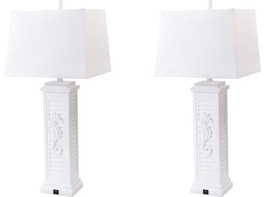 Sealane White Lamp, Set of 2