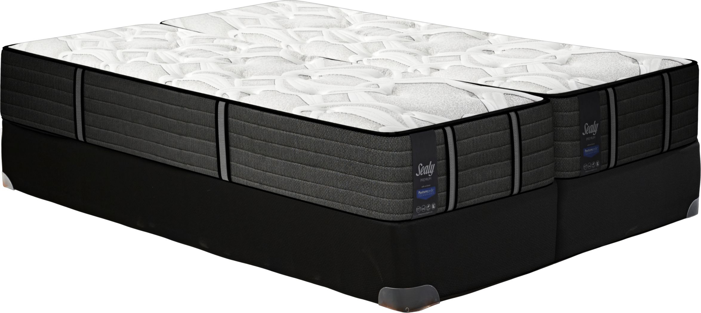 Sealy Premium Seaside Mist Low Profile Split King Mattress Set Rooms