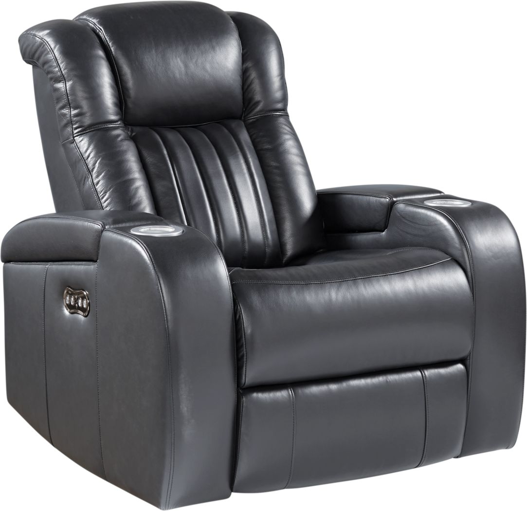 Servillo Black Leather Dual Power Recliner Rooms To Go