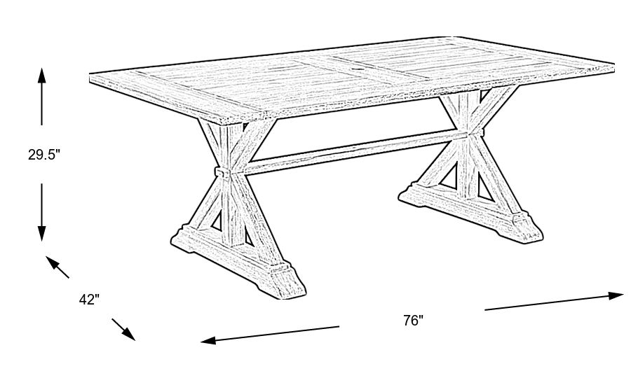 Siesta Key Light Wood 76 in. Rectangle Outdoor Dining Table - Rooms To Go