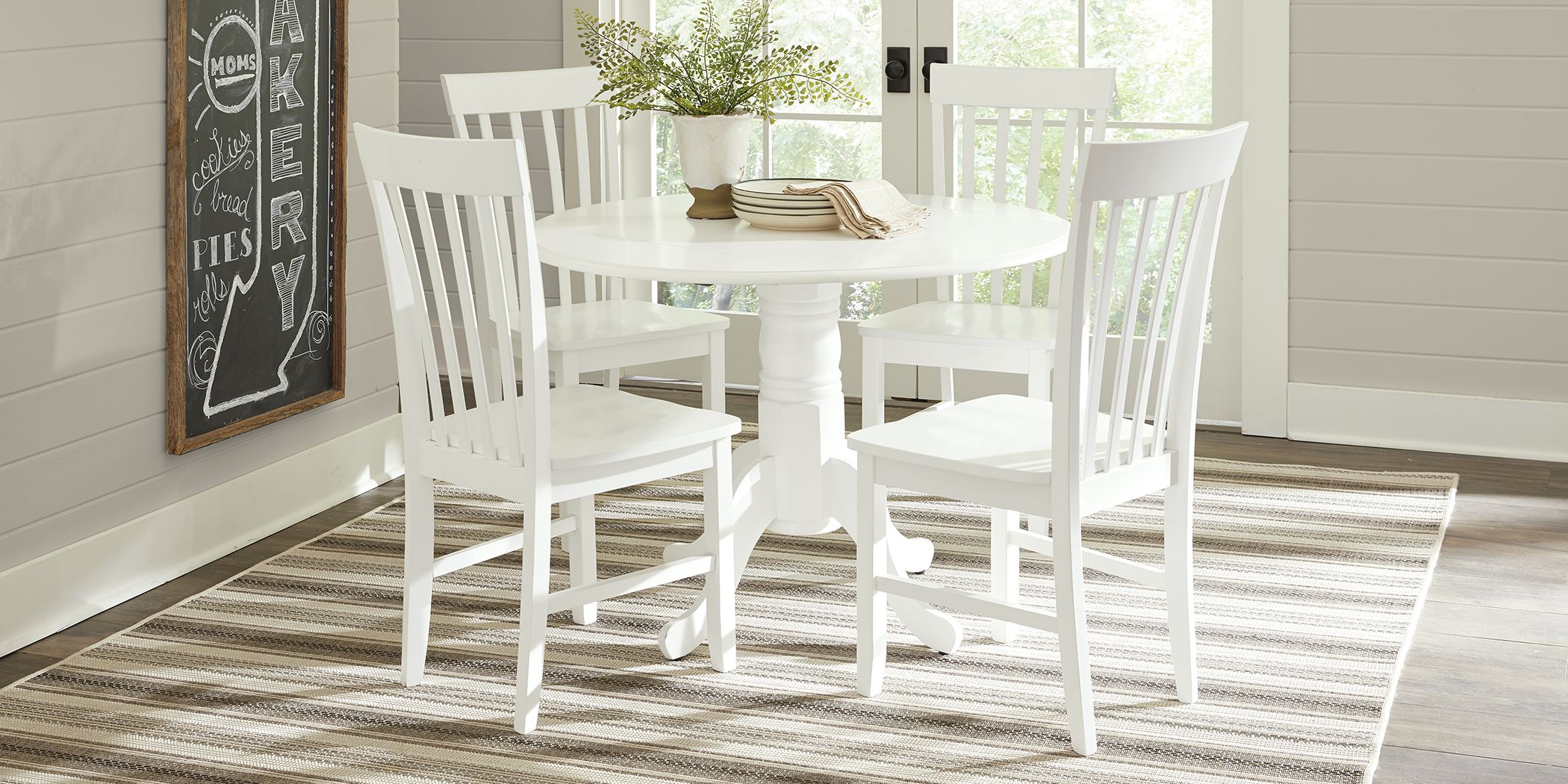 5pc kitchen table set white