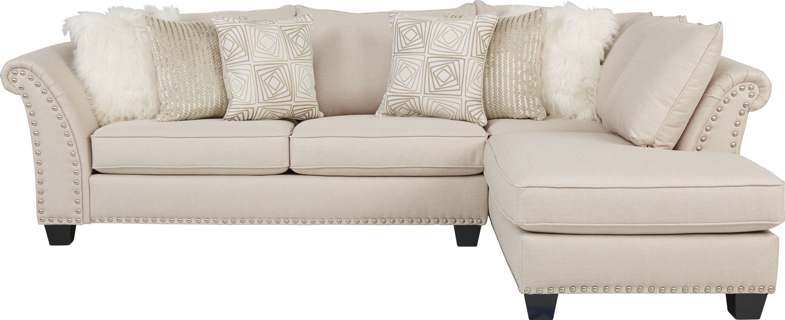 Sofia Vergara Claremont Beige 2 Pc Sectional Rooms To Go