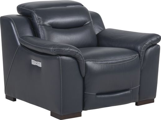 Blue Leather Recliner Chairs, Cepano Black Leather Glider Recliner