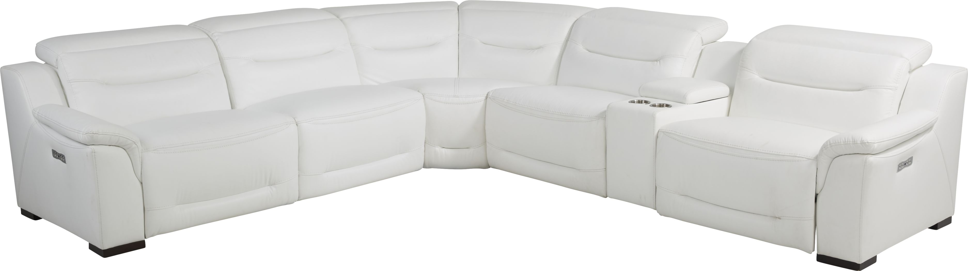 Sofia Vergara Gallia Way White Leather 6 Pc Dual Power Reclining
