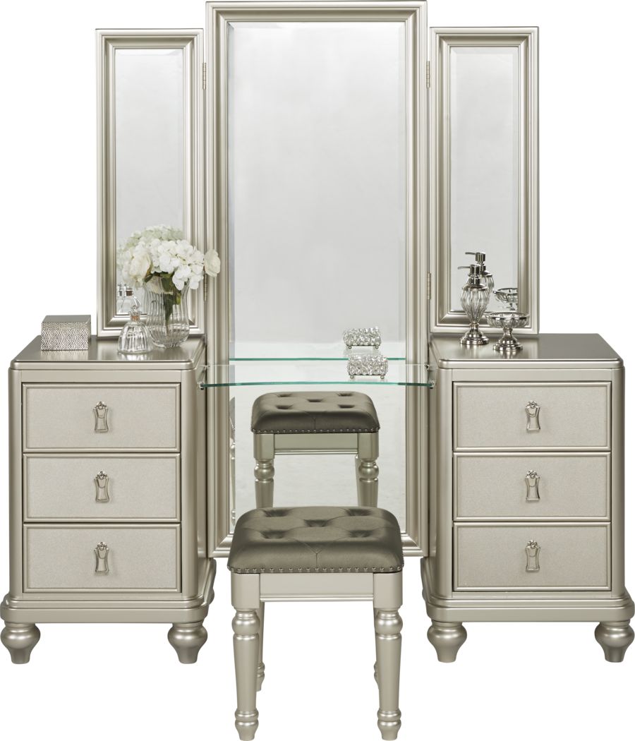 Sofia Vergara Paris Silver 2 Pc Vanity Set Rooms To Go