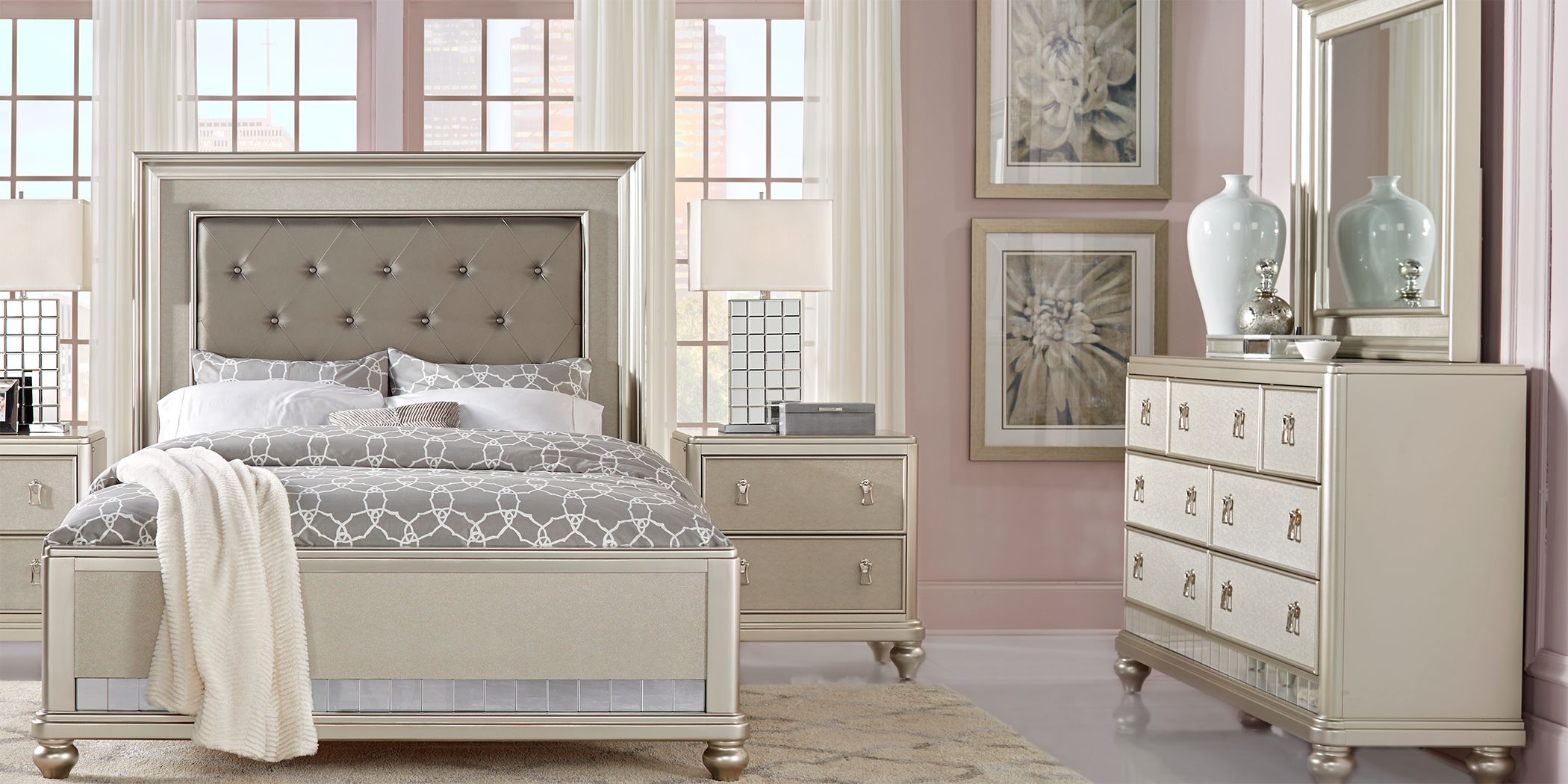 Bedroom queen sofia vergara sets paris set pc furniture silver champagne rooms go choose board size