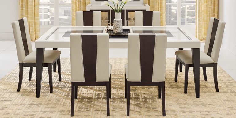 Sofia Vergara Savona Ivory 5 Pc Rectangle Dining Room with Wood Back Chairs