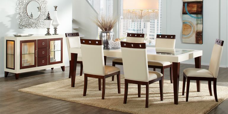 Sofia Vergara Savona Ivory 5 Pc Rectangle Dining Room with Wood Top Chairs