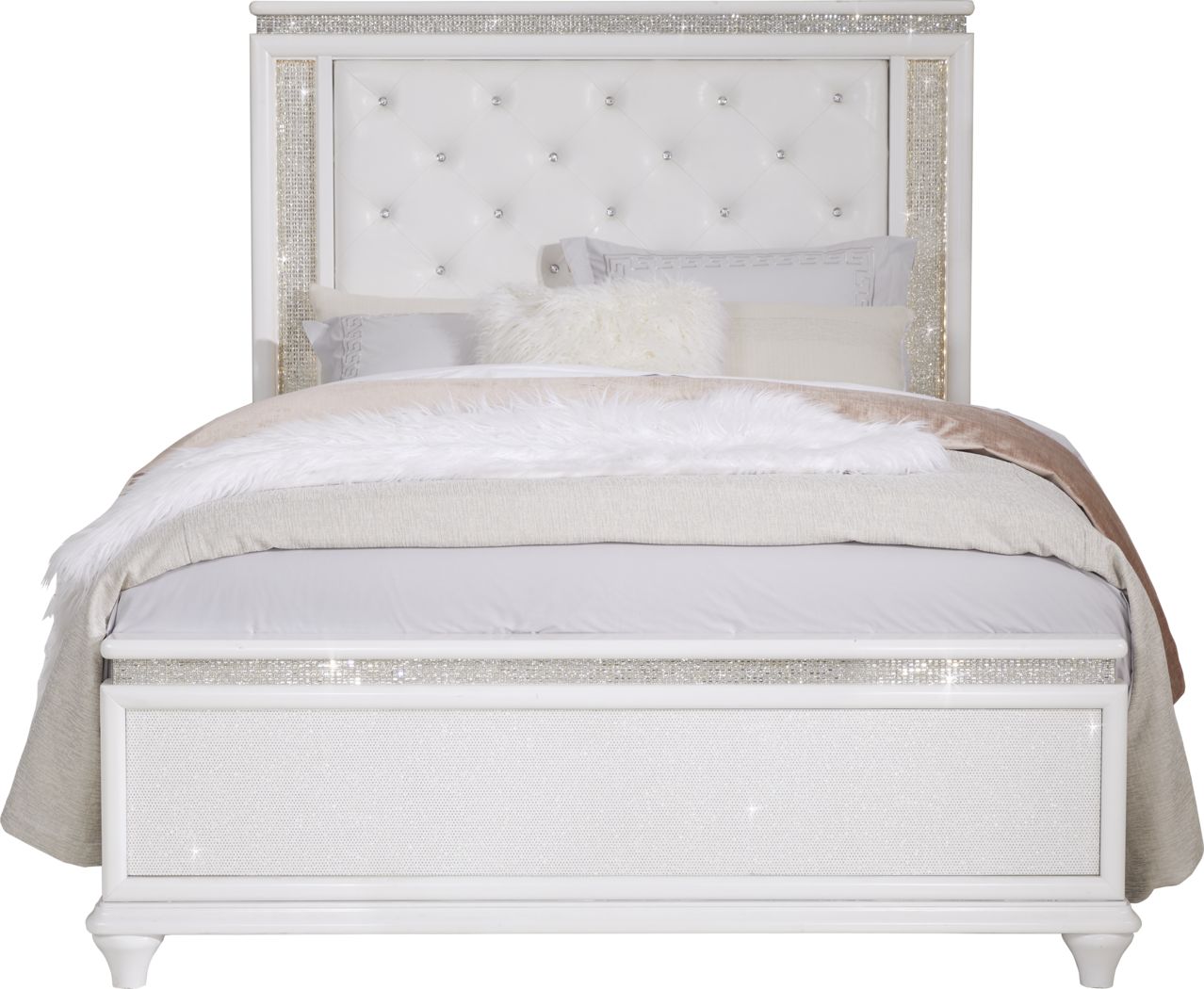 Sofia Vergara Vegas White 3 Pc Queen Panel Bed Rooms To Go