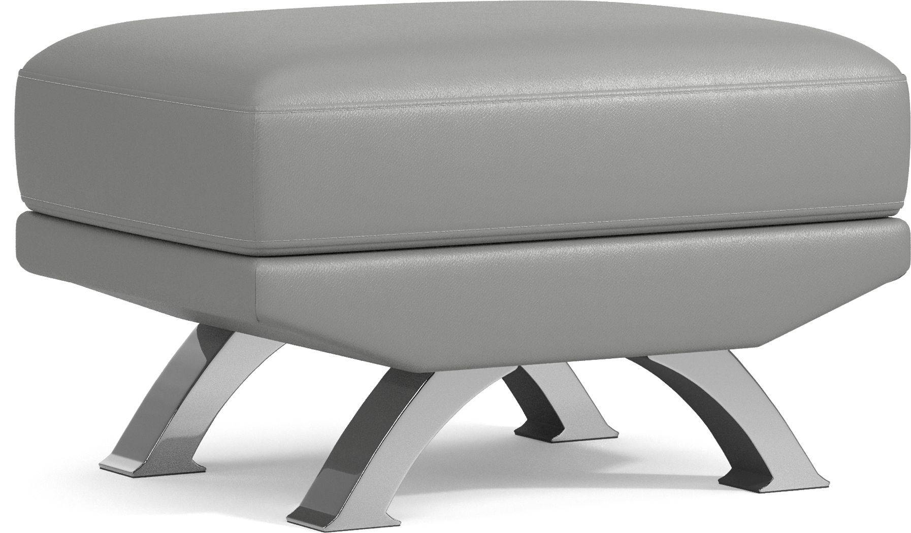 Sofia Vergara Zamora Gray Leather Ottoman Rooms To Go