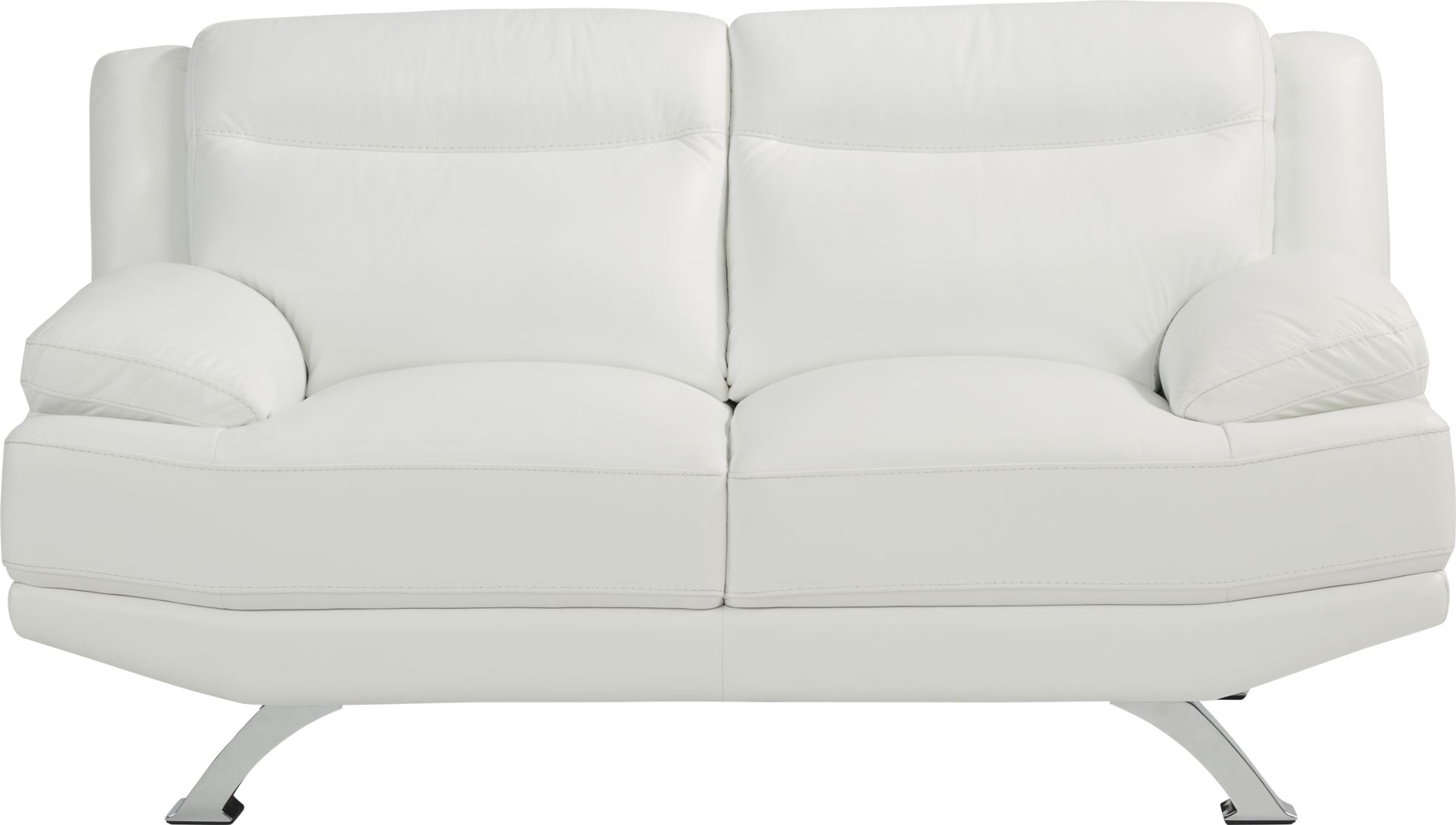 Sofia Vergara Zamora White Leather Loveseat Rooms To Go
