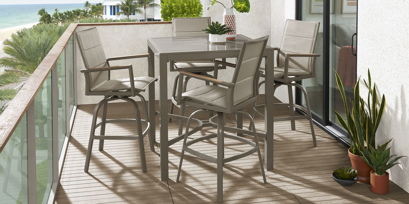 Photo of Taupe Patio Dining Set on a Balcony