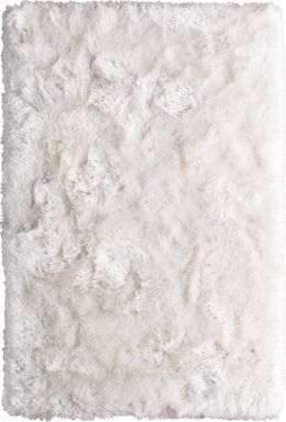 Sparkle Shag Ivory-Silver 5' x 7'5 Rug