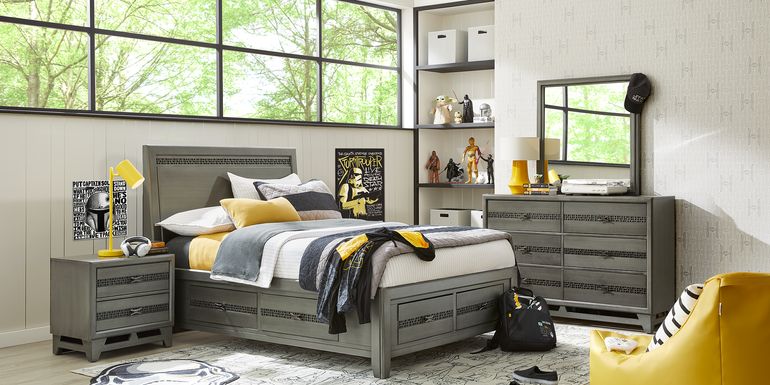 Kids Star Wars Carbonite Gray 5 Pc Full Storage Bedroom
