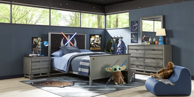 Kids Star Wars Lightsaber&trade; Gray 3 Pc Full Panel Bed