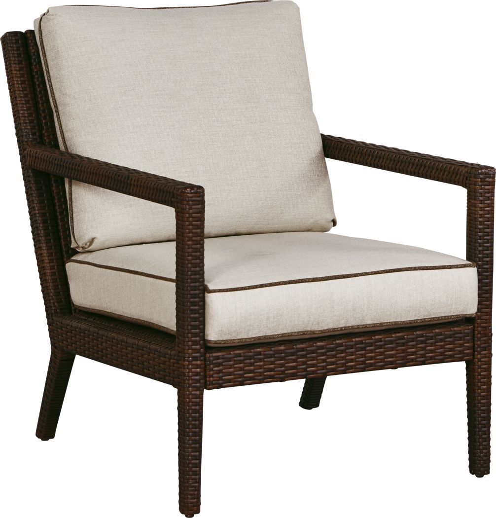 Summerset Way Brown Outdoor Chair with Sandstone Cushions Rooms To Go