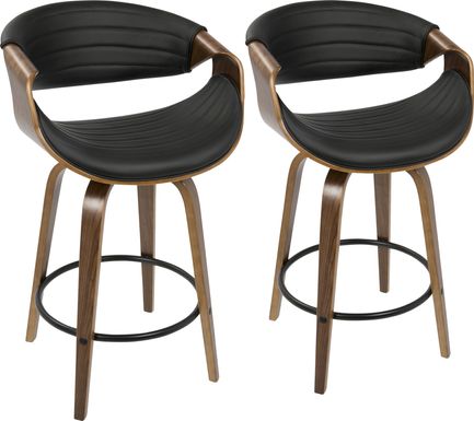 Symphony Place Black Counter Height Swivel Stool (Set of 2)
