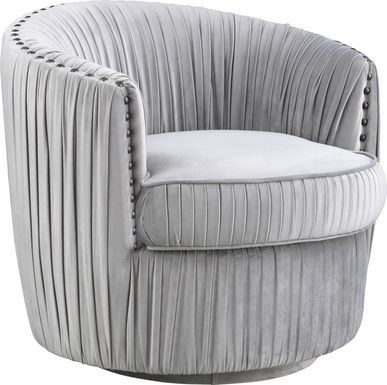 Tamarix Gray Accent Swivel Chair