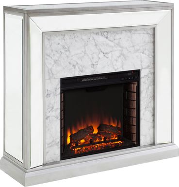 Tarryhollow I Gray 44 in. Console With Electric Log Fireplace
