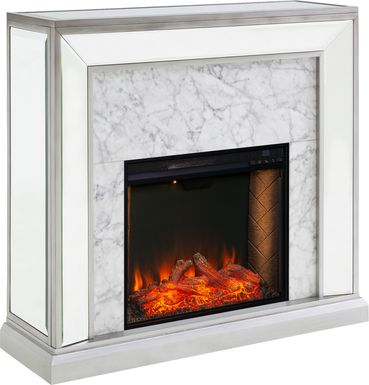 Tarryhollow III Gray 44 in. Console With Smart Electric Fireplace