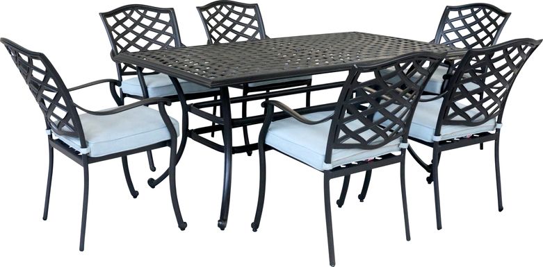 Telese Espresso 7 Pc Outdoor Rectangle Dining Set